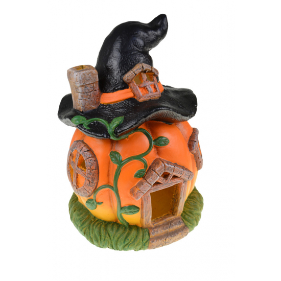 Figura manólak kerámia 21.5*21*30.5 kalapos tök narancs/fekete