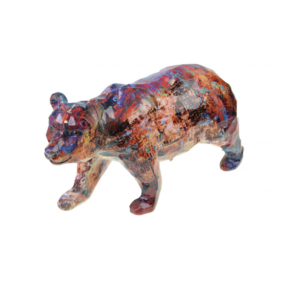 Figura medve poly 33.5*13*17.5cm színes