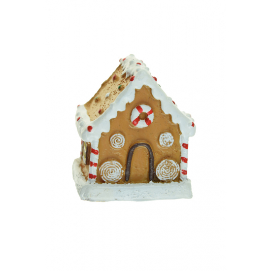 Figura mézeskalács ház poly 7cm barna
