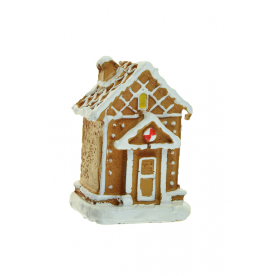 Figura mézeskalács ház poly 8,3cm barna