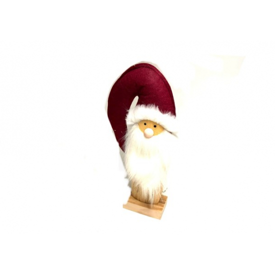 Figura mikulás filc/fa 47cm fehér/piros