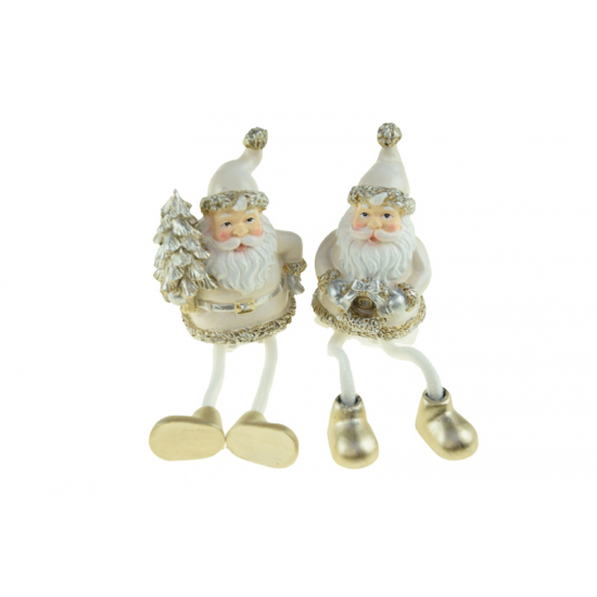 Figura mikulás poly ülő 18cm 2féle fehér