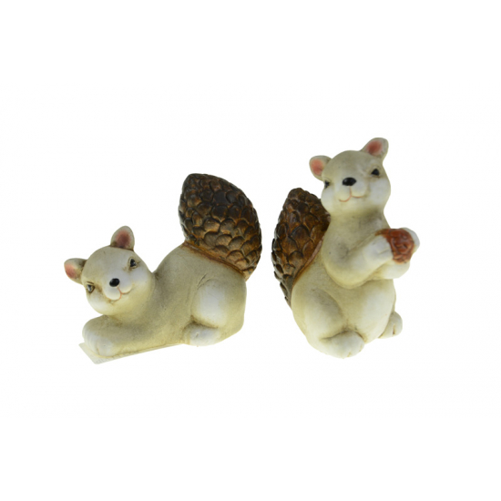 Figura mókus kerámia 8*5.5*10 2féle szürke