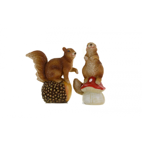 Figura mókus poly 8*4*8cm 2féle barna