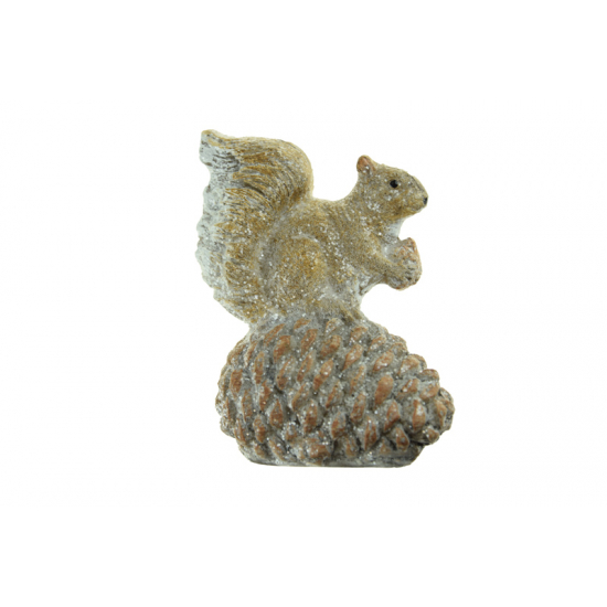 Figura mókus poly tobozon 10cm barna