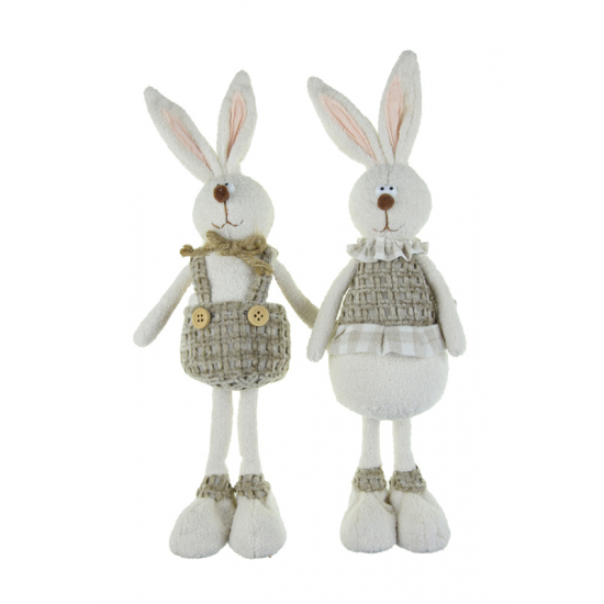 Figura nyúl fiú/lány poly 8*6*28cm barna/fehér