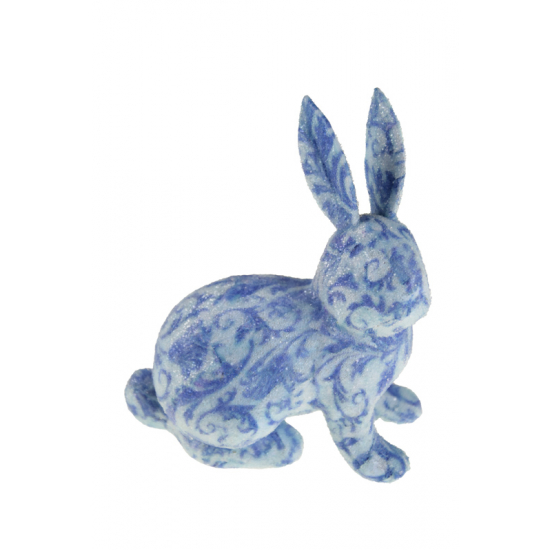 Figura nyúl hungarocell cukros 12*11cm mintás kék