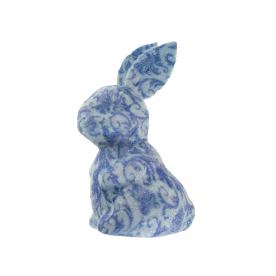 Figura nyúl hungarocell cukros 15cm mintás kék