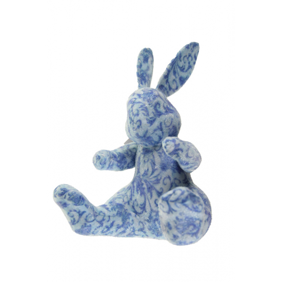 Figura nyúl hungarocell cukros 19cm mintás kék