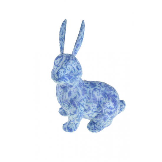 Figura nyúl hungarocell cukros 24cm mintás kék