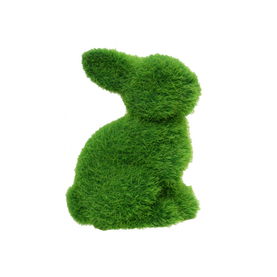 Figura nyuszi kerámia flokkolt 6.5*5.6*8.5cm zöld