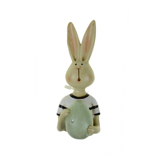 Figura nyúl fiú poly tojással 5*4.5*12cm zöld
