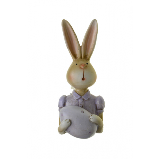 Figura nyúl lány poly tojással 5*4.5*12cm lila