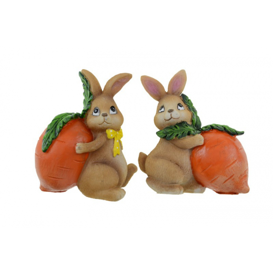 Figura nyuszi poly 10,5*5,5*12,5cm 2féle barna/sárga