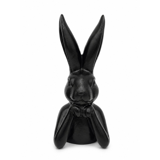 Figura nyuszi poly 12.8*10.5*25.8cm fekete