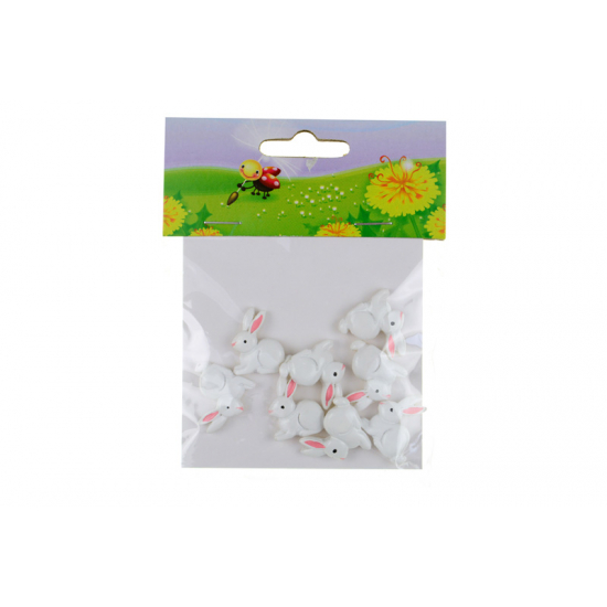 Figura nyúl poly 2,2cm s/8 fehér