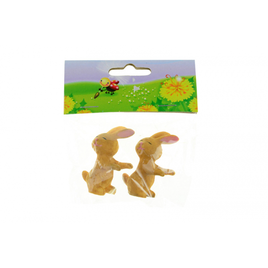 Figura nyúl poly 4,6cm s/2 ágaskodó barna