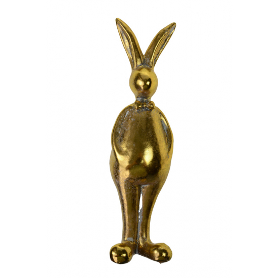 Figura nyúl poly 5.5*6*21cm álló arany