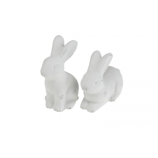 Figura nyuszi poly 9*6cm fekvő/álló fehér