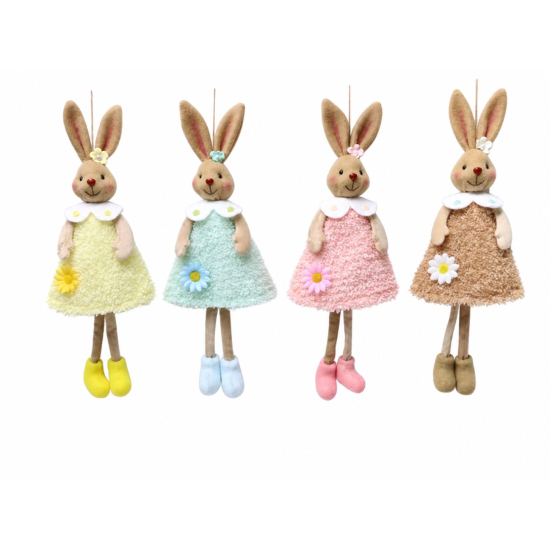 Figura nyuszi textil 42cm többféle barna