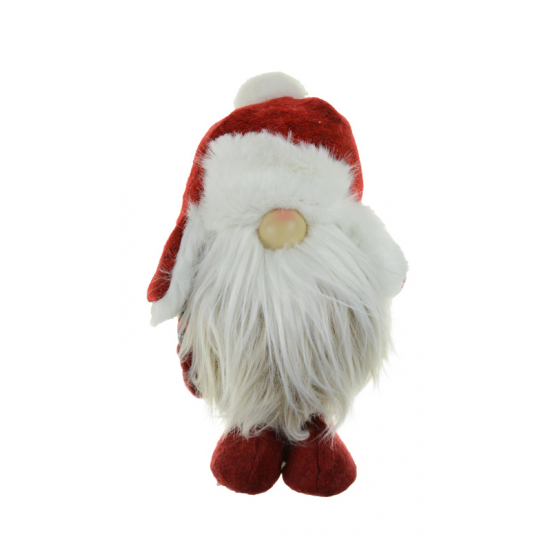 Figura ormmanó mikulás textil 18*12*24cm piros