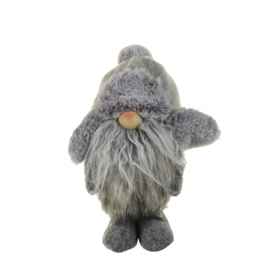 Figura ormmanó mikulás textil 18*12*24cm szürke