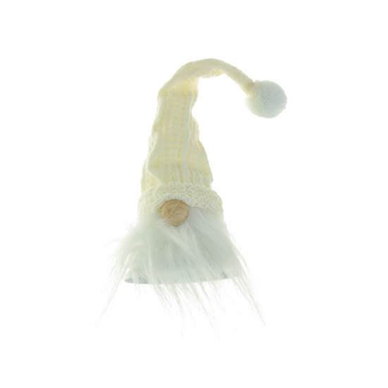 Figura orrmanó textil csengőn 11cm sapis fehér