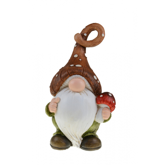 Figura orrmanó kerámia 23*18*41cmH gombakalapos barna