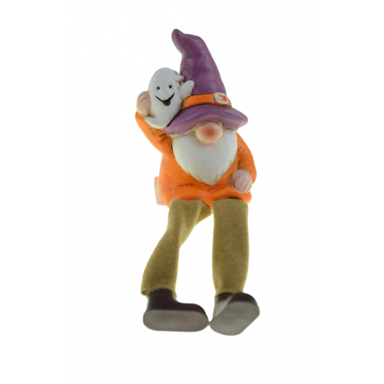 Figura orrmanó kerámia 6*5*8.7 lógólábú kísértetttel lila/sárga
