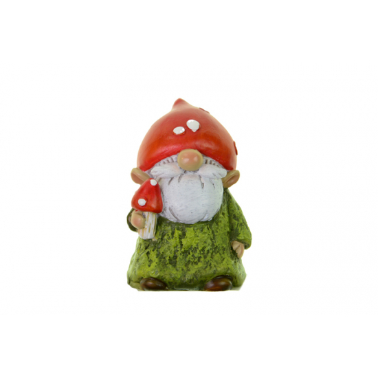 Figura orrmanó poly gombával 3.5*3*5.6cm zöld/piros