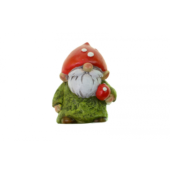 Figura orrmanó poly gombával 3*2.5*4cm zöld/piros