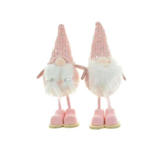 Figura orrmanó fiú/lány textil 16cm fehér/rózsaszín