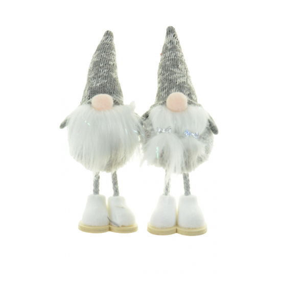 Figura orrnanó fiú/lány textil 16cm fehér/szürke