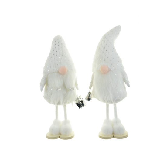 Figura orrnanó fiú/lány textil 28cm fehér