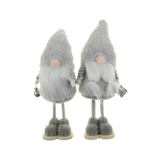 Figura orrnanó fiú/lány textil 28cm szürke