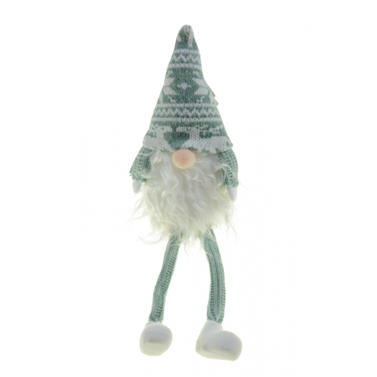 Figura orrnanó textil norvégmintás 32cm lógólábú türkiz
