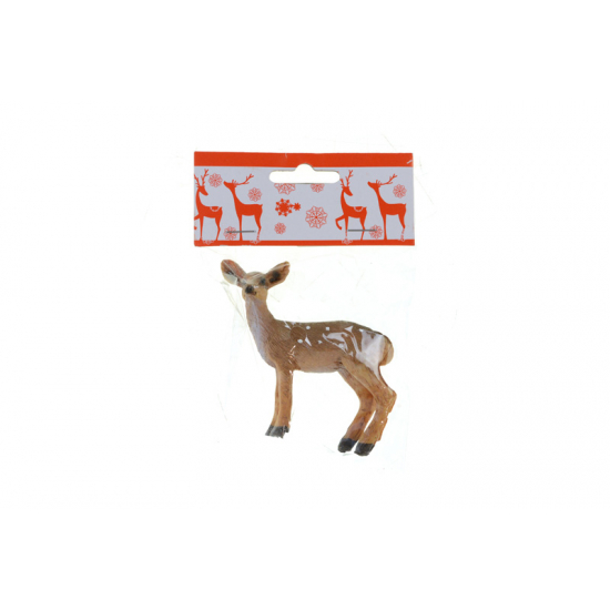 Figura őz poly pöttyös 7,5*2,5*7,6cm barna