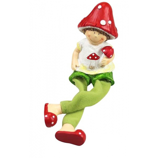 Figura polylógó lábú gomba kalap 5*15cm zöld