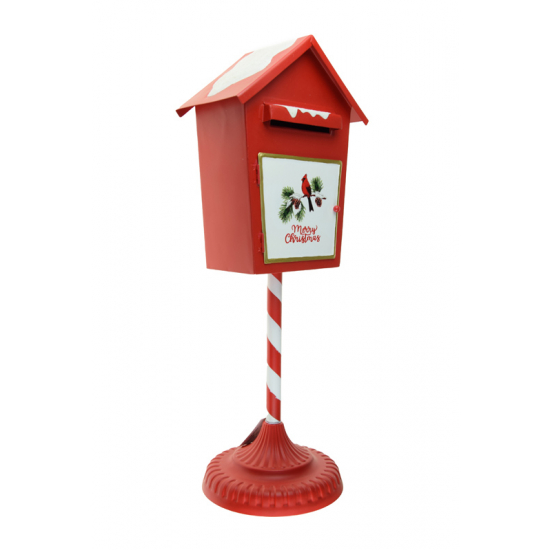 Dekor postaláda fém 18.5*15.2*47cm piros
