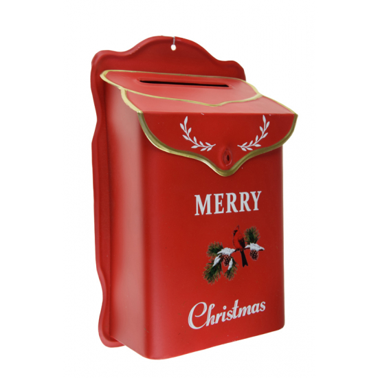Dekor postaláda fém 18*9.5*31cm piros