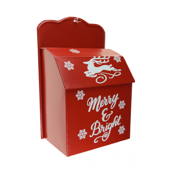 Dekor postaláda fém 20*12*30.3cm piros