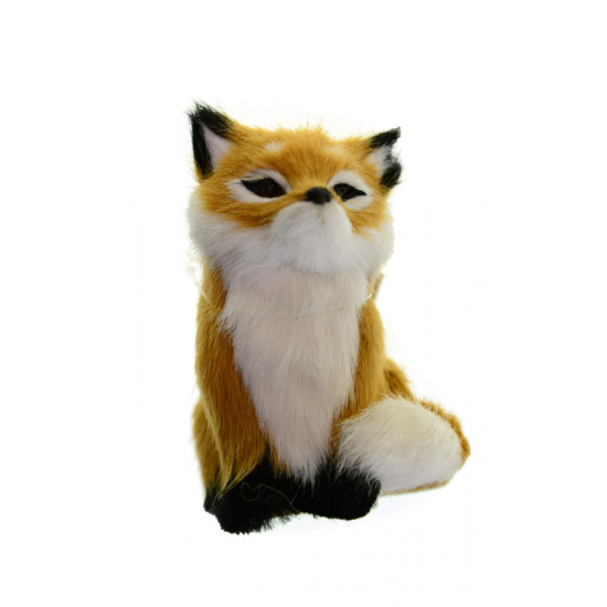 Figura róka plüss 8*5*8cm barna