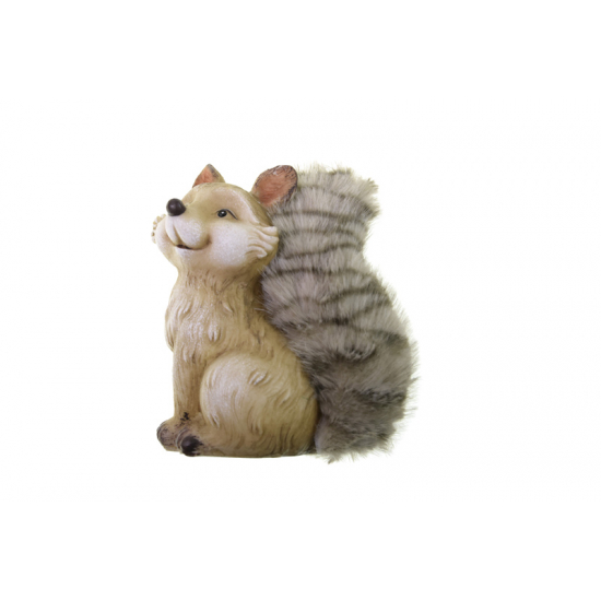 Figura róka poly 12*7.7.5*5*14cm szürke