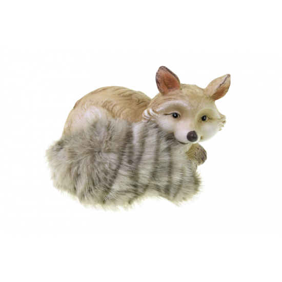 Figura róka poly 13.5*9.5*9cm szürke