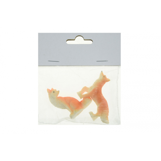 Figura róka poly 3,7cm s/2 világos barna