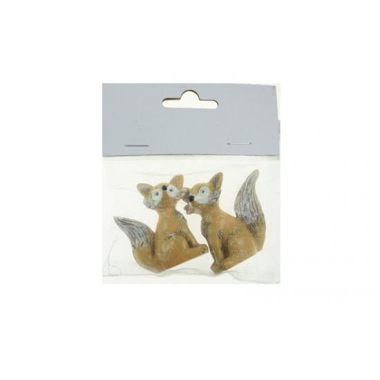 Figura róka poly 4,6cm s/2 barna