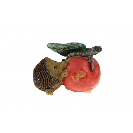 Figura süni poly almával 6,3*3,4*5cm barna/piros