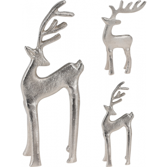 Figura szarvas alumínium 18,5cm 2féle ezüst