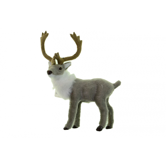 Figura szarvas plüss 10*4*13cm szürke