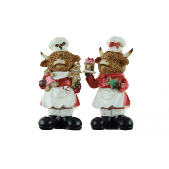 Figura szarvas poly 14,2cm 2féle fehér/piros